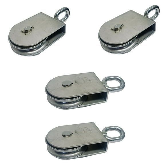 Marine 3" Sheave Square Block 1/2" Rope Pulley 1400Lb WLL Stainless Steel 4 Pcs