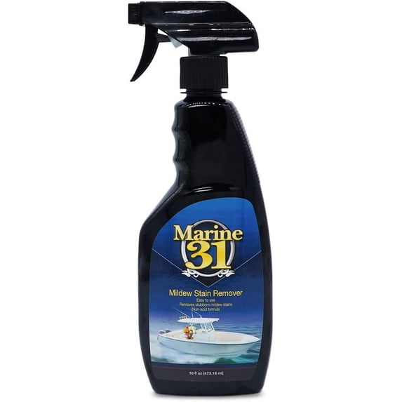 Marine 31 Mildew Stain Remover & Cleaner - Marine & Boat, Home & Patio, Bathroom & Shower Cleaner (16oz. - Single)