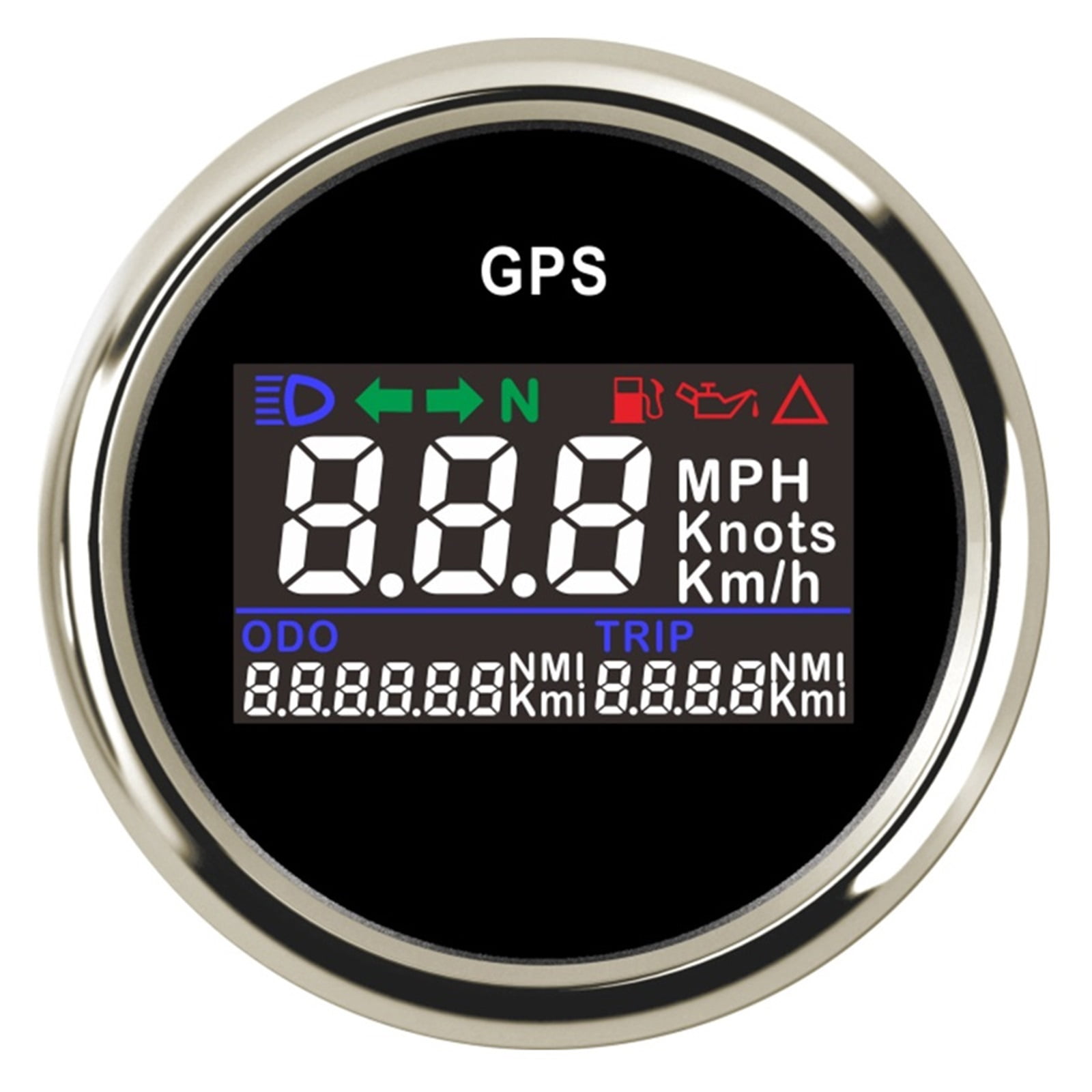Marine 52mm Digital GPS Speedometer KNOTS MPH KM/H Adjustable With GPS