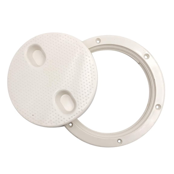 Marine 6 Inch Diameter Deck Plate, White Plate for Boat RV AB AB