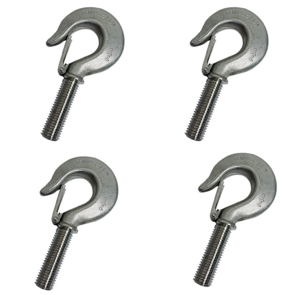 Marine 7/8" Threaded Shank Hook Drop Forged Hook 2500Lb WLL Stainless Steel 4Pcs