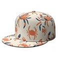 thumbnail image 1 of Marine Adorable Crab Baseball Cap Men Women Adjustable Snapback Flat Bill Hip Hop Hat for Running Traveling, 1 of 7