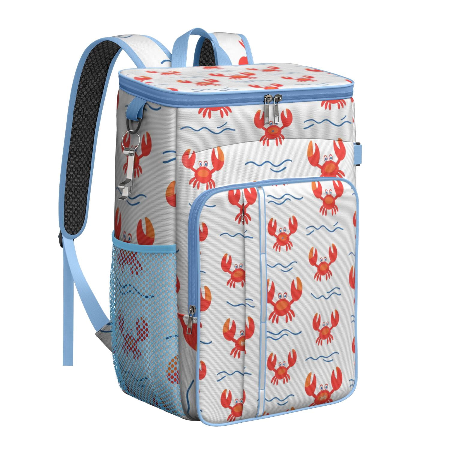 Marine Adorable Crab Cooler Backpack Insulated Waterproof Leak Proof Insulated Cooler Backpack Lightweight Lunch Picnic Camping Backpack Cooler for Office Workers Outdoor Enthusiasts