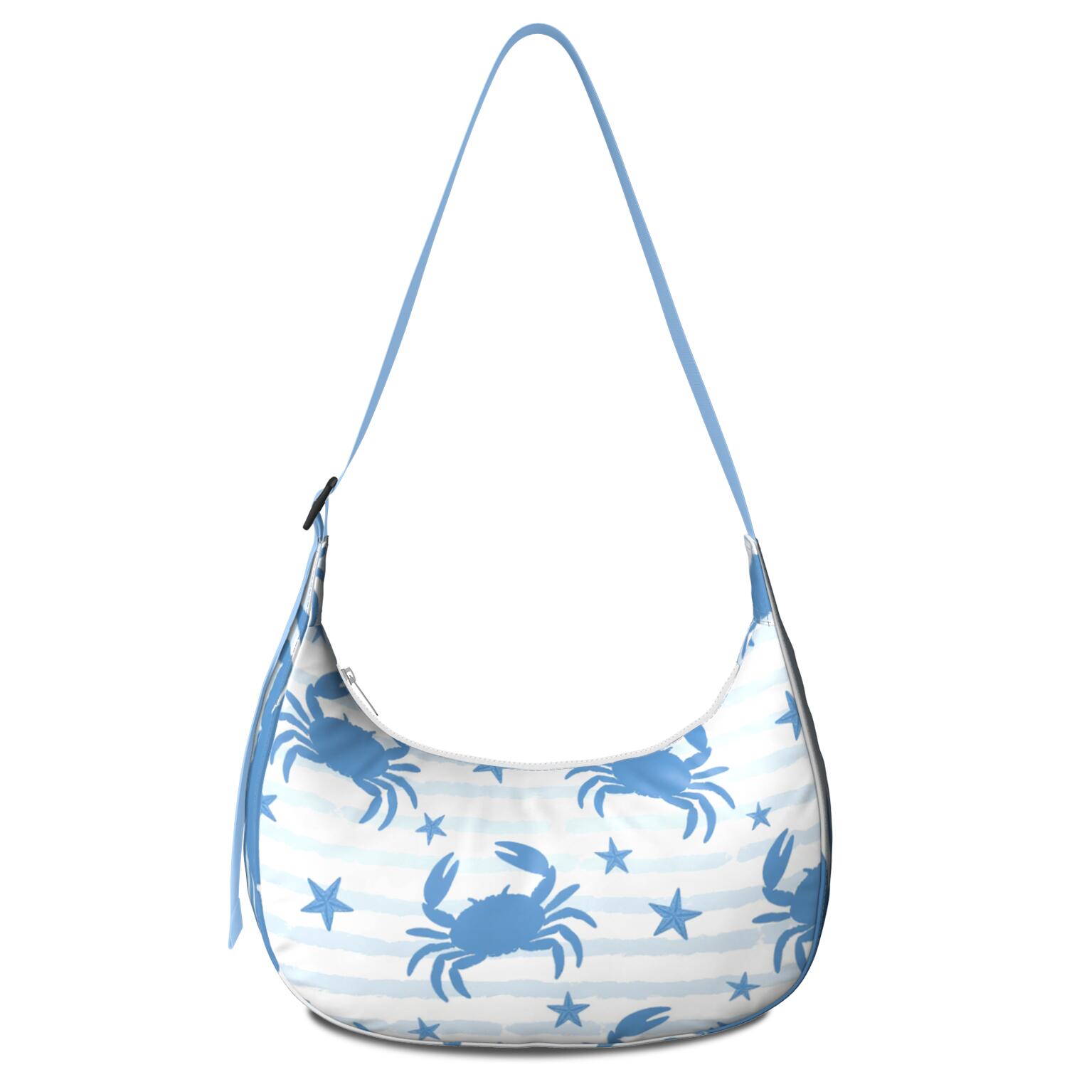 Marine Adorable Crab Crescent Cross Body Bag Small Crossbody Purse for Commuter Outdoor Enthusiast