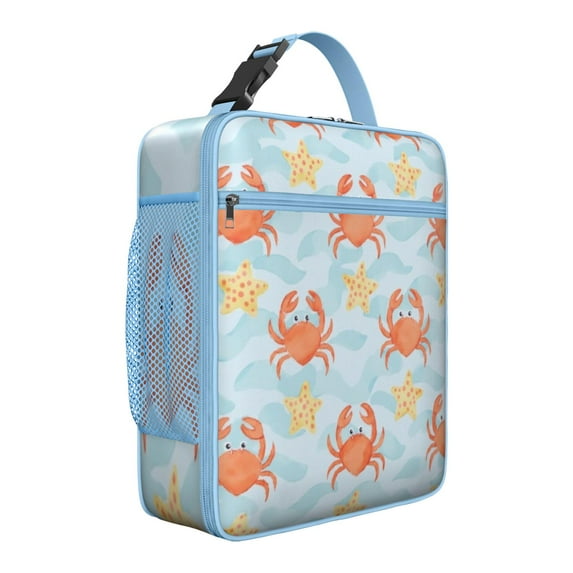 Marine Adorable Crab Lunch Box Insulated Lunch Bag Box Women Men Reusable Cute Insulated Lunch Box for Commuters Cooler Tote Bag Lunchbox for Office School Picnic