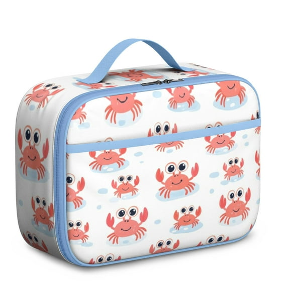 Marine Adorable Crab Lunch Box Men Women Insulated Lunch Cooler Bag Reusable Lunch Tote Kit for Daily Use Office