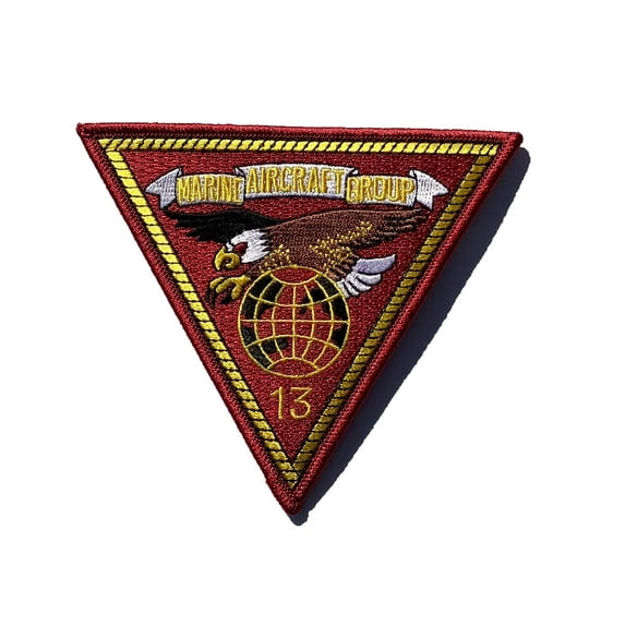 Marine Aircraft Group MAG-13 Patch- Plastic Backing/ Sew On, 4"x4.5"