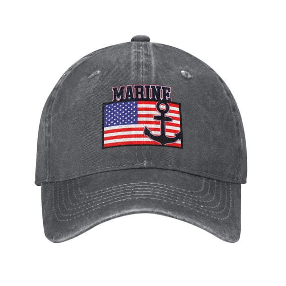 Marine American Flag Adult Adjustable Classic Washed Casquette Cap Hat Baseball Cap For Man For Woman