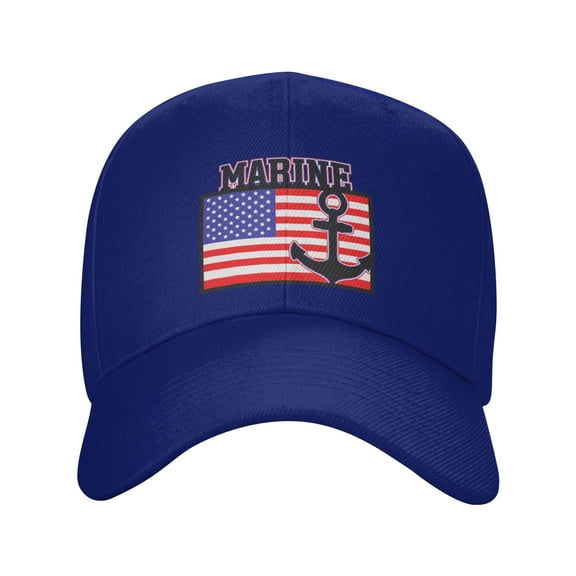 Marine American Flag Sandwich Cap Unisex Adjustable Adult Baseball Caps Casquette Hats Flat Cap Curved Brim Cap Fishing Hat