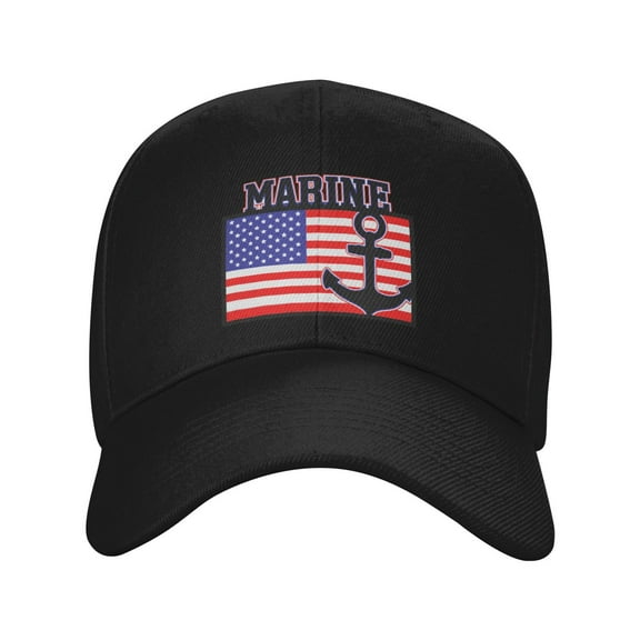 Marine American Flag Sandwich Cap Unisex Adjustable Adult Baseball Caps Casquette Hats Flat Cap Curved Brim Cap Fishing Hat