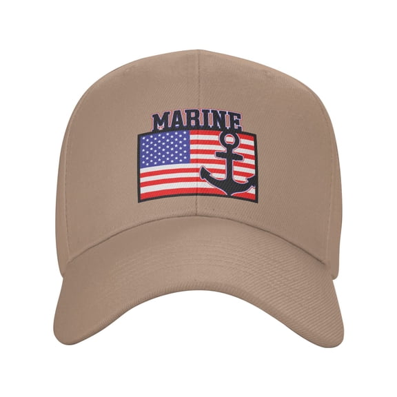 Marine American Flag Sandwich Cap Unisex Adjustable Adult Baseball Caps Casquette Hats Flat Cap Curved Brim Cap Fishing Hat