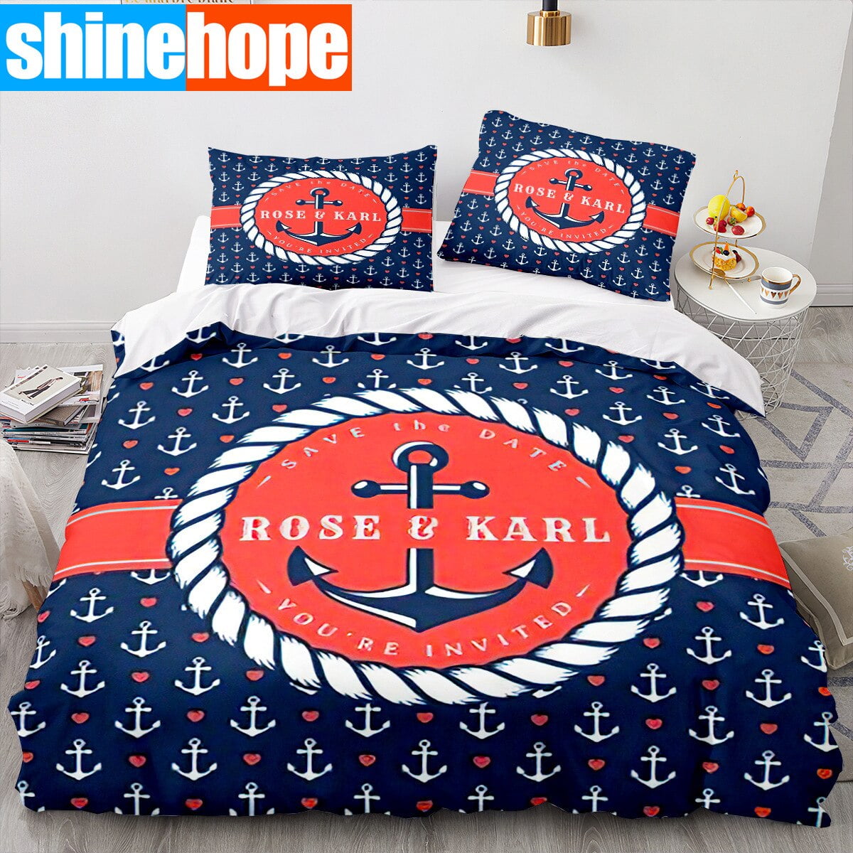 Marine Anchor Bedding Set Ocean Sea 3d Duvet Cover Sets Comforter Bed