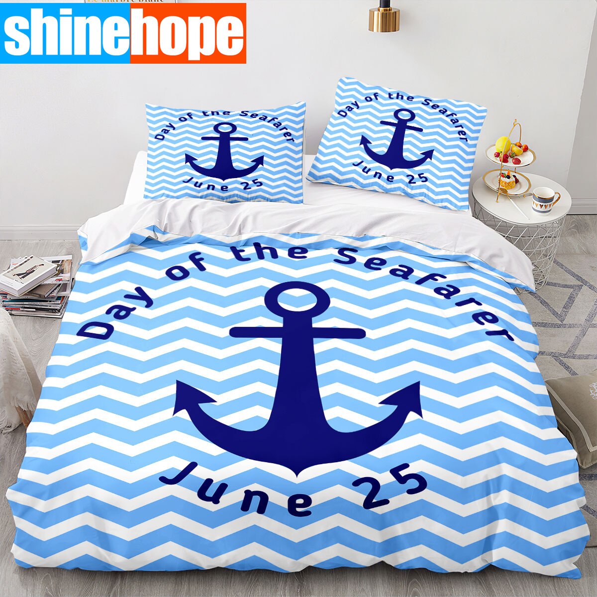 Marine Anchor Bedding Set Ocean Sea 3d Duvet Cover Sets Comforter Bed