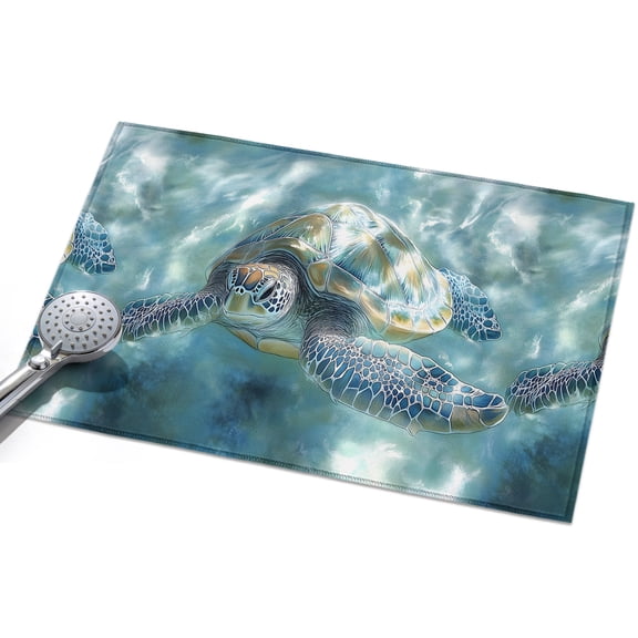 Marine Animal Area Rugs 2x3ft Ocean Turtle Abstract Style Modern Art Floor Rug Non Slip Low Pile Ultra Soft Throw Carpet for Entryway Indoor Entrance Kitchen Bathroom