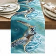 thumbnail image 1 of Marine Animal Table Runner 18 x 72 Inch, Ocean Turtle Modern Art Abstract Style Washable Cotton Linen Dining Table Runner Tabletop Decorations for Restaurant Home Kitchen Party, 1 of 9