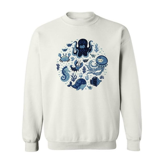 Marine Animals Chilling Sweatshirt Men -Image by Shutterstock, Male 3X-Large