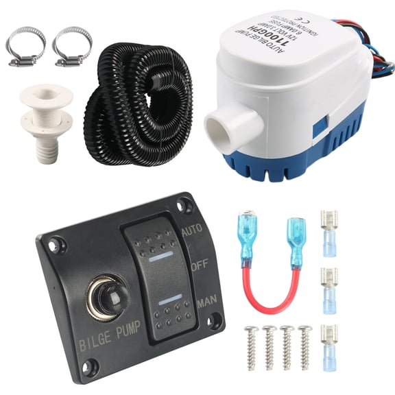Marine Automatic Bilge Pumps 1100GPH 750GPH Two Rate Water Drainage Systems For Vessels And Kayaks