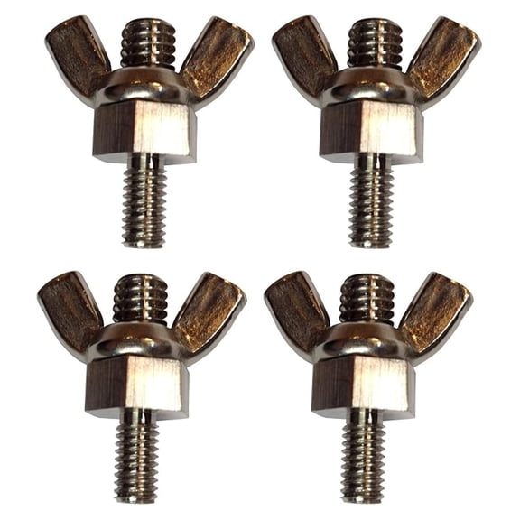 Marine Battery Terminal Posts - 2 Pairs, 8mm M8 Stainless Steel Wing Nut Replacements - Boat, Car, RV Battery Accessories