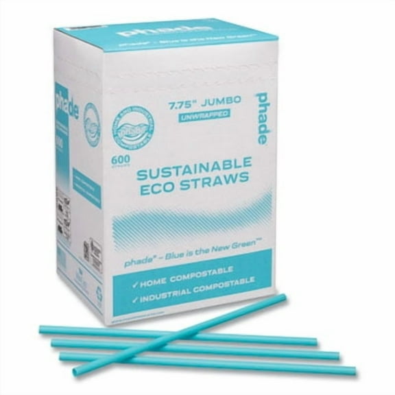 7.75 in. Marine Biodegradable Straws - Ocean Blue (6000/Carton)