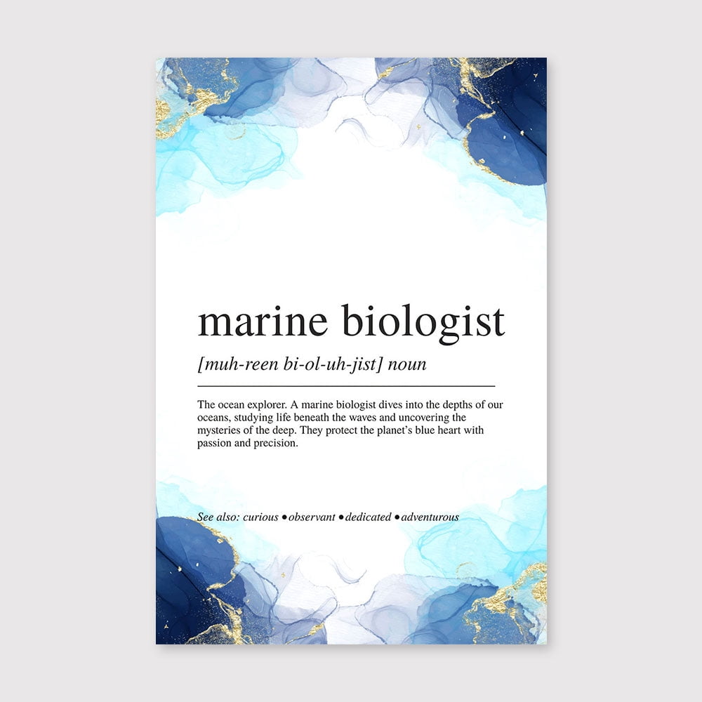 Marine Biologist Definition Canvas 8x12 inch, Marine Biologist ...