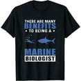 thumbnail image 1 of Marine Biologist Many Benefits Hunted By Shark Funny T-Shirt, 1 of 3