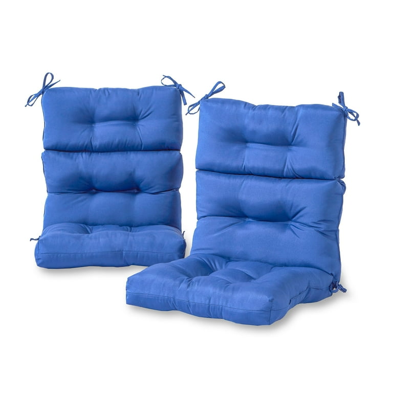 Marine Blue 44 x 22 in. Outdoor High Back Chair Cushion set of 2 by Greendale Home Fashions Walmart
