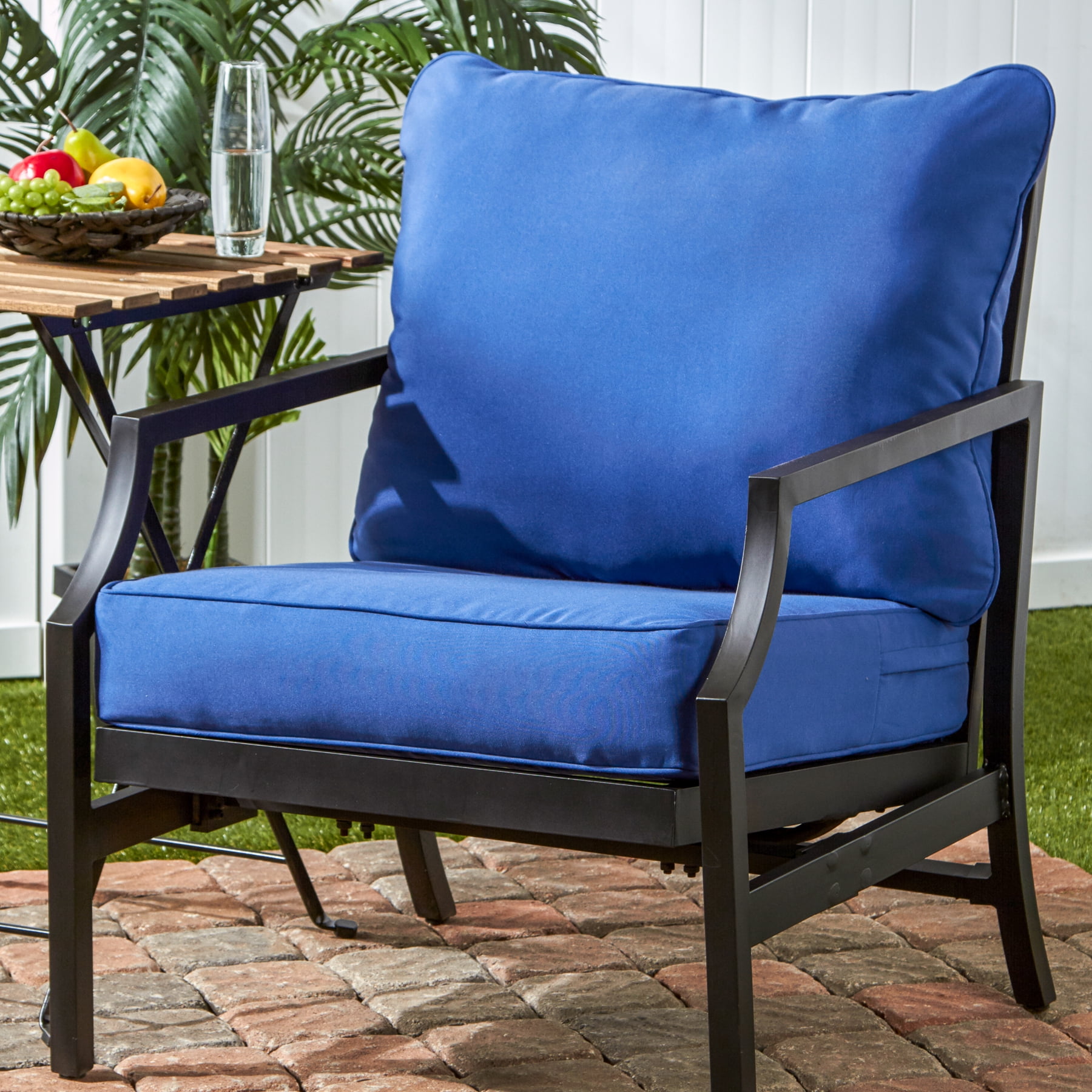 Marine Blue Outdoor 2-pc Deep Seat Cushion Set