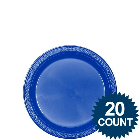 Royal Blue Plastic Plates, 7" (20 count) - Party Supplies