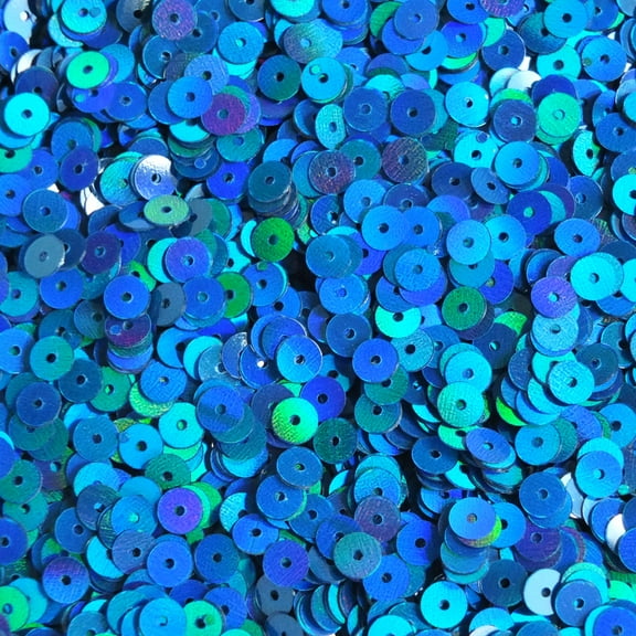 Marine Blue Sequins 5mm Shimmer Lazer Rainbow Made in USA