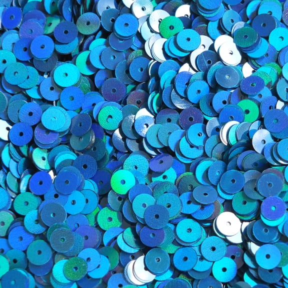 Marine Blue Sequins 6mm Shimmer Lazer Rainbow Made in USA