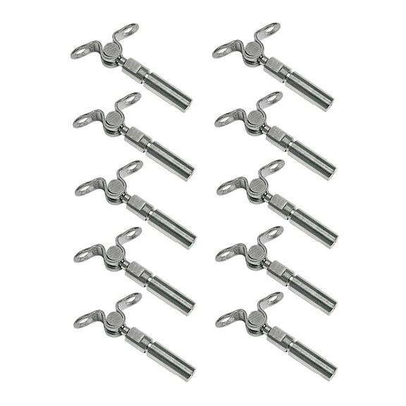 Marine Boat 3/16" Swageless Cable Wire Railing Deck Toggle,Stainless Steel,10 Pc