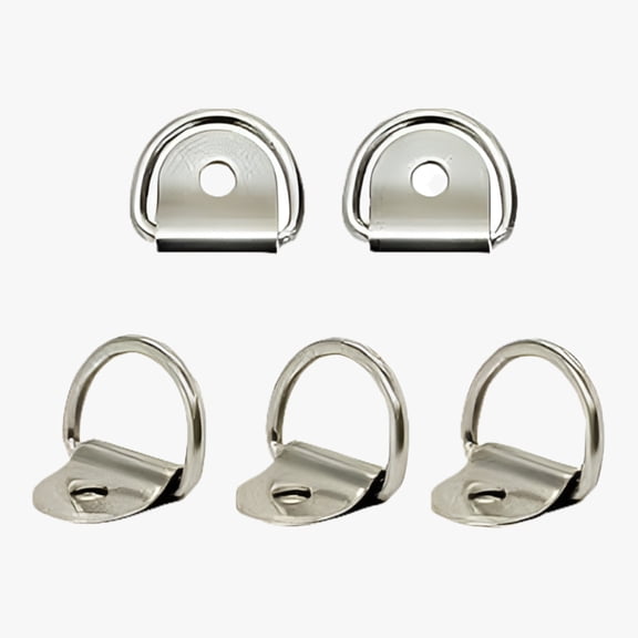 Marine Boat 316 Stainless Steel D Ring Pad Eye D-Ring 1/4'' Pin Hole | 5 PACK