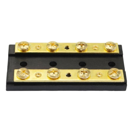 Marine Boat Battery Switches Busbars - 60A Power Junction Block - Dual Rows Brass Terminal Screws