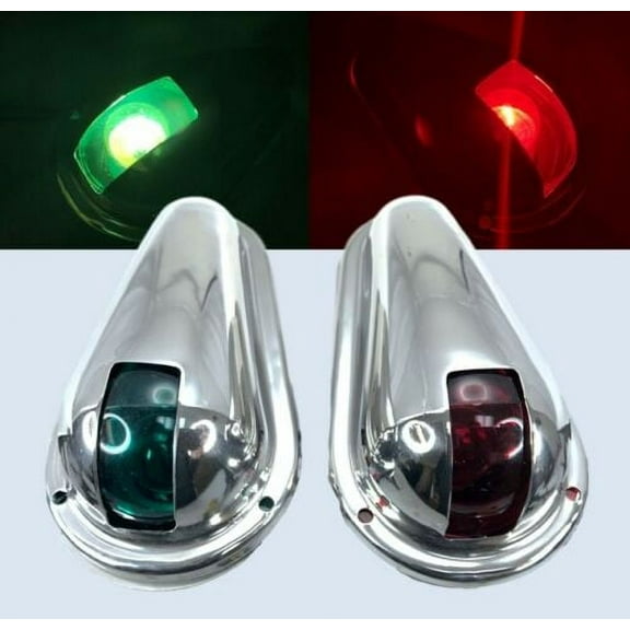Marine Boat Bulb Navigation Side Light Pair Green Starboard Red Port Vertical M