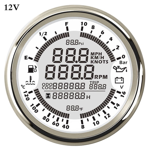 Marine Boat Digital GPS Speedometer Tachometer for Auto Motor 12V 24V Fuel Level Water temp 6 in 1 Multi-functional Gauge Meter ,Wide Application