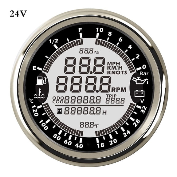 Marine Boat Digital GPS Speedometer Tachometer for Auto Motor 12V 24V Fuel Level Water temp 6 in 1 Multi-functional Gauge Meter ,Wide Application