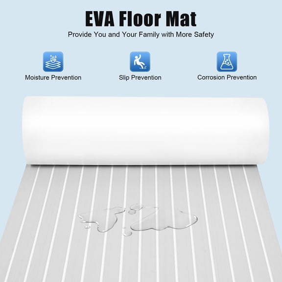 Marine Boat Flooring EVA Foam Faux Teak Decking Sheet Sea Deck Yacht Mat 240*90cm/94.49*35.43in