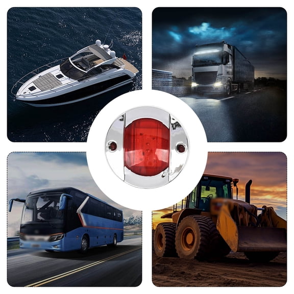 Marine Boat LED Courtesy Deck Lights,Waterproof Transom Stern Navigation Lighting for Pontoon,Sailboat,Fishing Boats,Dinghy,Hunter Vessels,2.95" Round Surface Mount Cockpit Step Utility Lamp