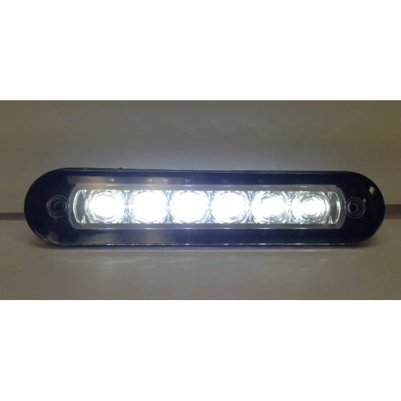 Marine Boat LED Strip Light with 6 Cool White Plastic IP67 Flush Mount