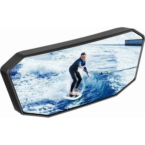Marine Boat Mirror Upgraded Size 10.5 in x 4 in, Universal Boat Rear View Mirror for Ski, Pontoon Boats Water Skiing Sport Wakeboarding Surfing