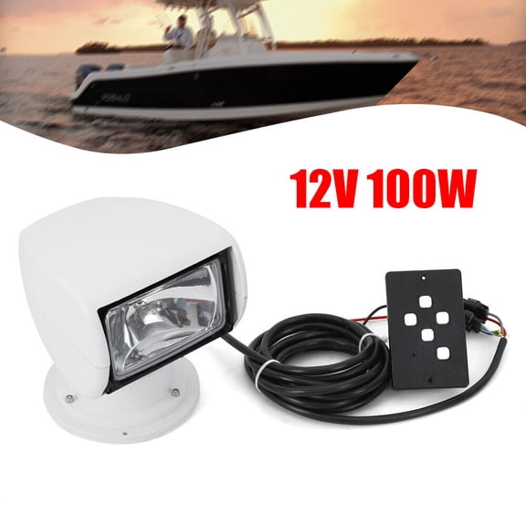 Marine Boat Spotlight Remote Control Yachts Searchlight Light Truck Car 12V 100W
