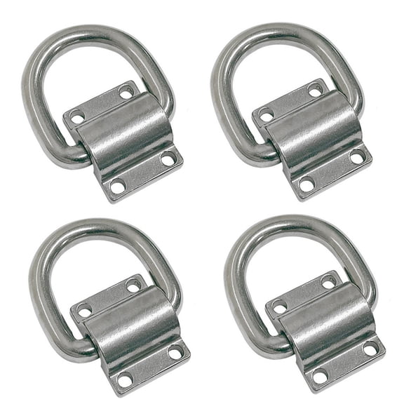 Marine Boat Stainless Steel 5/8" Bolt-On Lashing Ring D-Ring Anchor Tie Down 4Pc