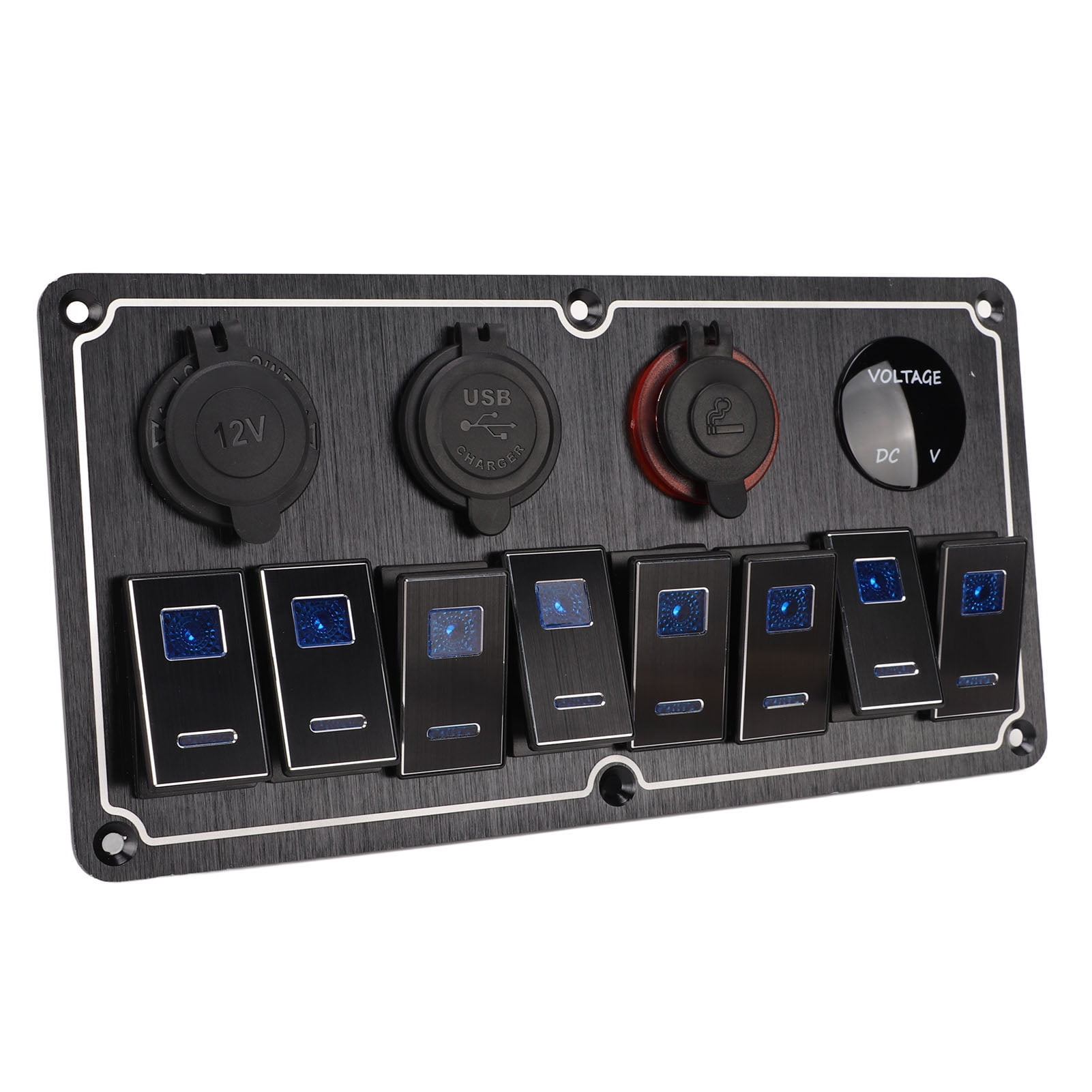 Marine Boat Switch Panel, 8 Gang 5 Pin RV Rocker Switch Panel Single