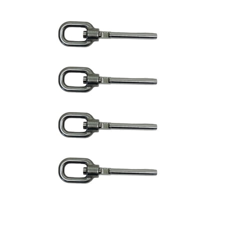 Marine Boat Swivel Gate Eye For 3/16" Cable Hand Swage Stud Stainless Steel 4Pcs