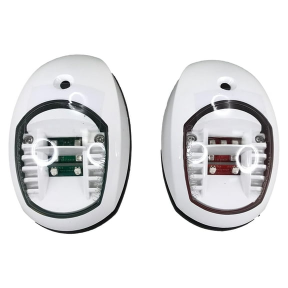 Marine Boat White Cover Green Starboard RED Port LED Navigation Light Side Mount
