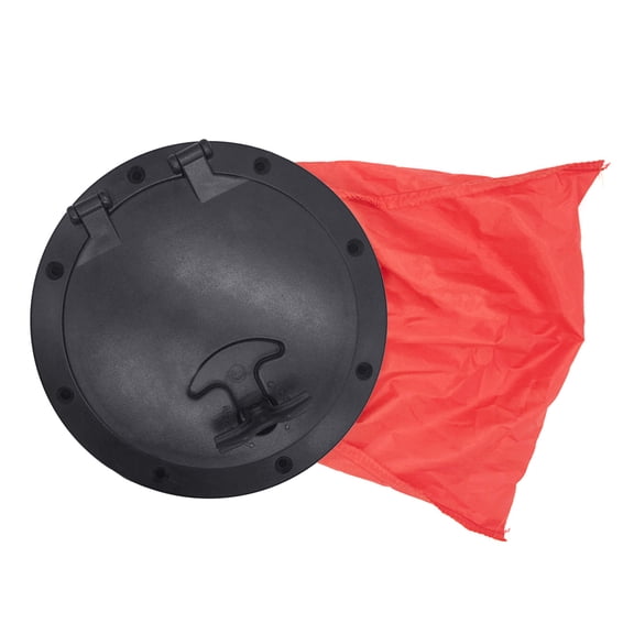 Marine Boats Kayaks Canoes Fishing Rigging SailingBlack Plastic 6'' Waterproof Deck Plate Cover with Storage Bag