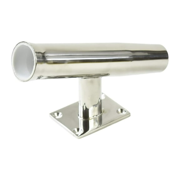 MARINE CITY Tournament Style Single Rod Holder  Stainless Steel, 20 Degree Angle, Transom Mounted for Marines, Boats, Ships,Yachts Pack of 1