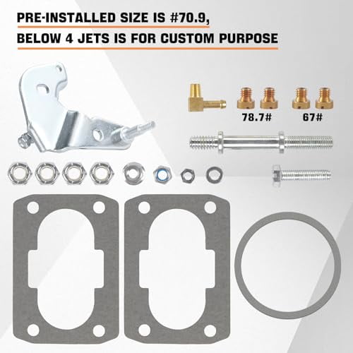 Marine Carburetor 2 Barrel Carb For Mercruiser Rochester Mercarb 3.0L 2.5L 4 CYL Engines With Electric Choke & Jets Gaskets Long Linkage, Replace 3310-864940A01, Base Bolt Pattern Is 3 3/4 X 2 Inches - View #11