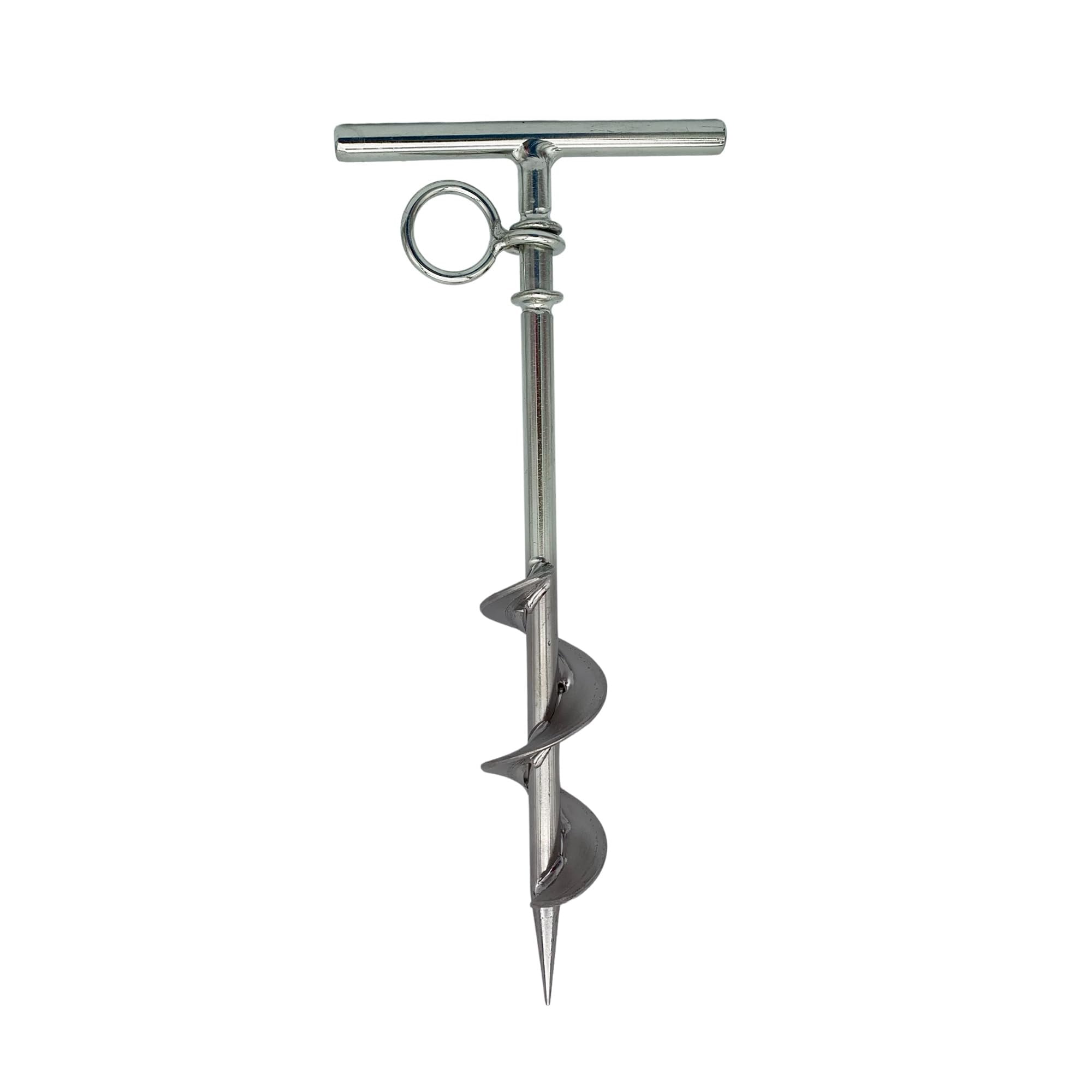 MARINE CITY Spiral Ground Anchor with O-Ring  304 Stainless Steel 4-1/2 x 10-5/8 Inches, Ideal for Boat Mooring, Camping Tents, Puppy Tie-Out Stakes, Backyards, Marines, Yachts Pack of 1