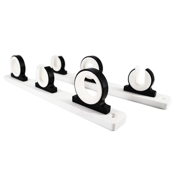 Marine City 3 Rod Reel Storage Hanger Rack Fishing Rod with Aluminum White Polyboard Black Powder Coating Boat Marine.